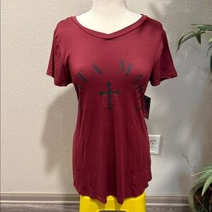 Women's Burgundy Graphic Tee